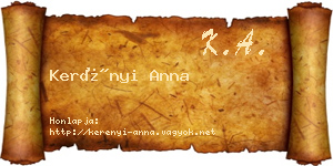 Kerényi Anna névjegykártya