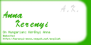 anna kerenyi business card